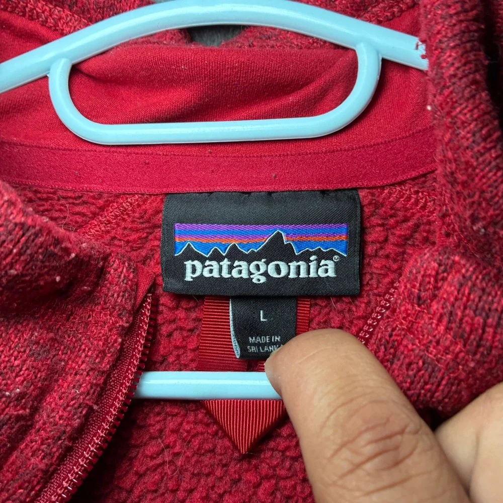 Patagonia Better Sweater Full Zip Jacket Polyester Mens L Red Fleece 25527